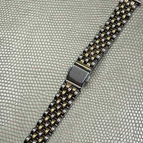 12mm - 16mm Yellow Gold Plated & Steel Watch Bracelet with Fold-Over Clasp - Picture 1 of 4